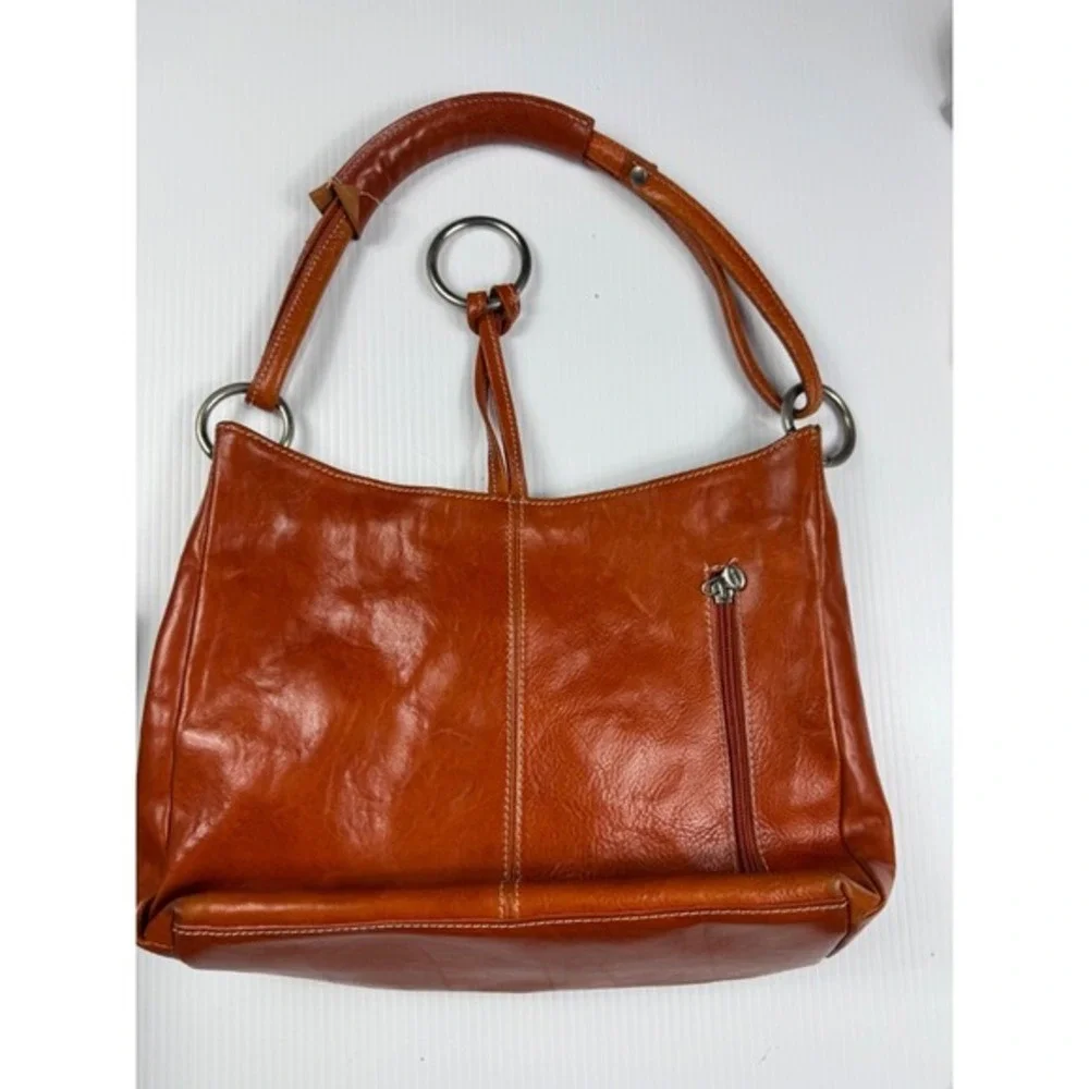 Micro Firenze‎ Leather Hobo Bag Designer Ring Accent Shoulder Bag